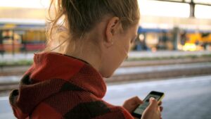 Woman holding phone