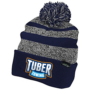 Tuber Team Navy Crossland Heather Pom Toque