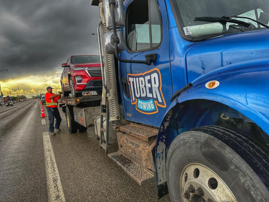 A heavy duty towing service with trained and certified staff, equipment maintenance and inspection, and compliance with local and federal regulations in Alberta Canada