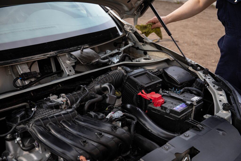 Car receiving jump start